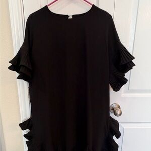 Gracia Black Ruffle Sleeve Dress